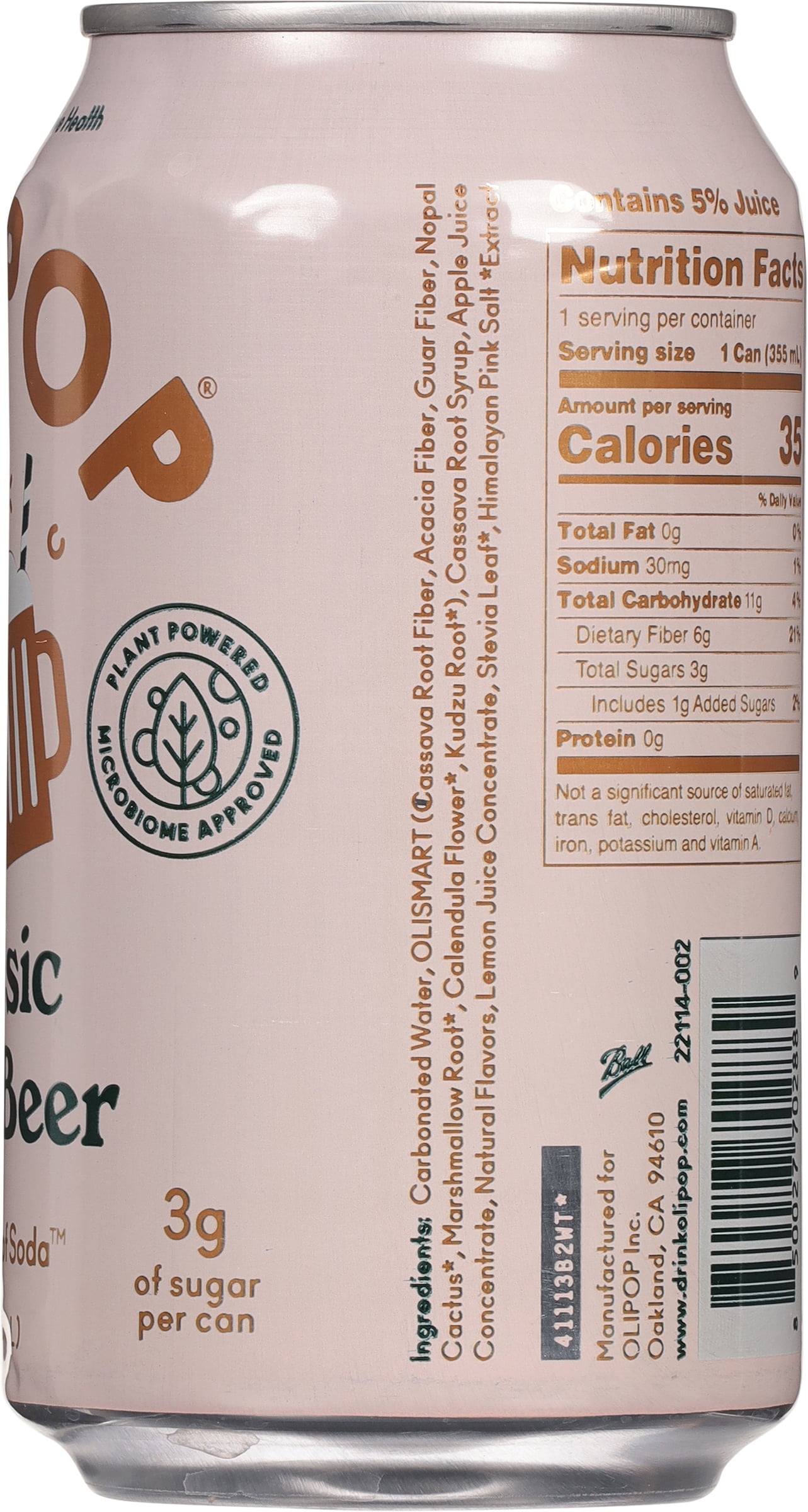 (12 pack) OLIPOP Prebiotic Soda, Classic Root Beer, 12 fl oz, Pantry Packs