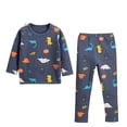 thumbnail image 5 of Lovzfmll Cotton Long Pants Pajama Set for Boys, Long Sleeve Round Neck Top & Relaxed Pants, Sleepwear Outfits for Kids 4-5 Years, 5 of 5