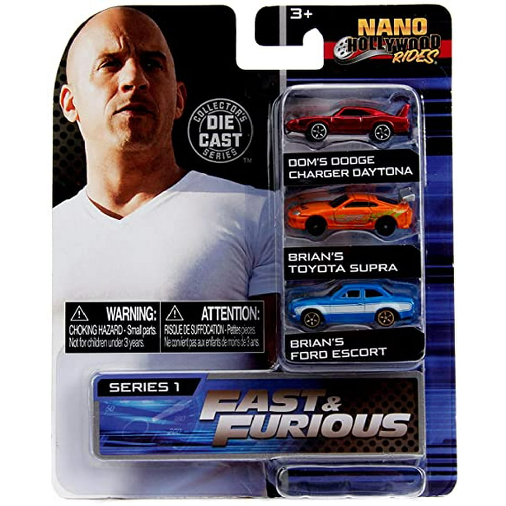 Jada Toys Fast & Furious Nano Assortment Car Vehicle Playset (3 Pieces