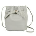 thumbnail image 1 of Women Bucket Bag Solid Color Faux Leather Large Capacity Drawstring Casual Waterproof Ladies Crossbody Bag Purse Daily Life, 1 of 10