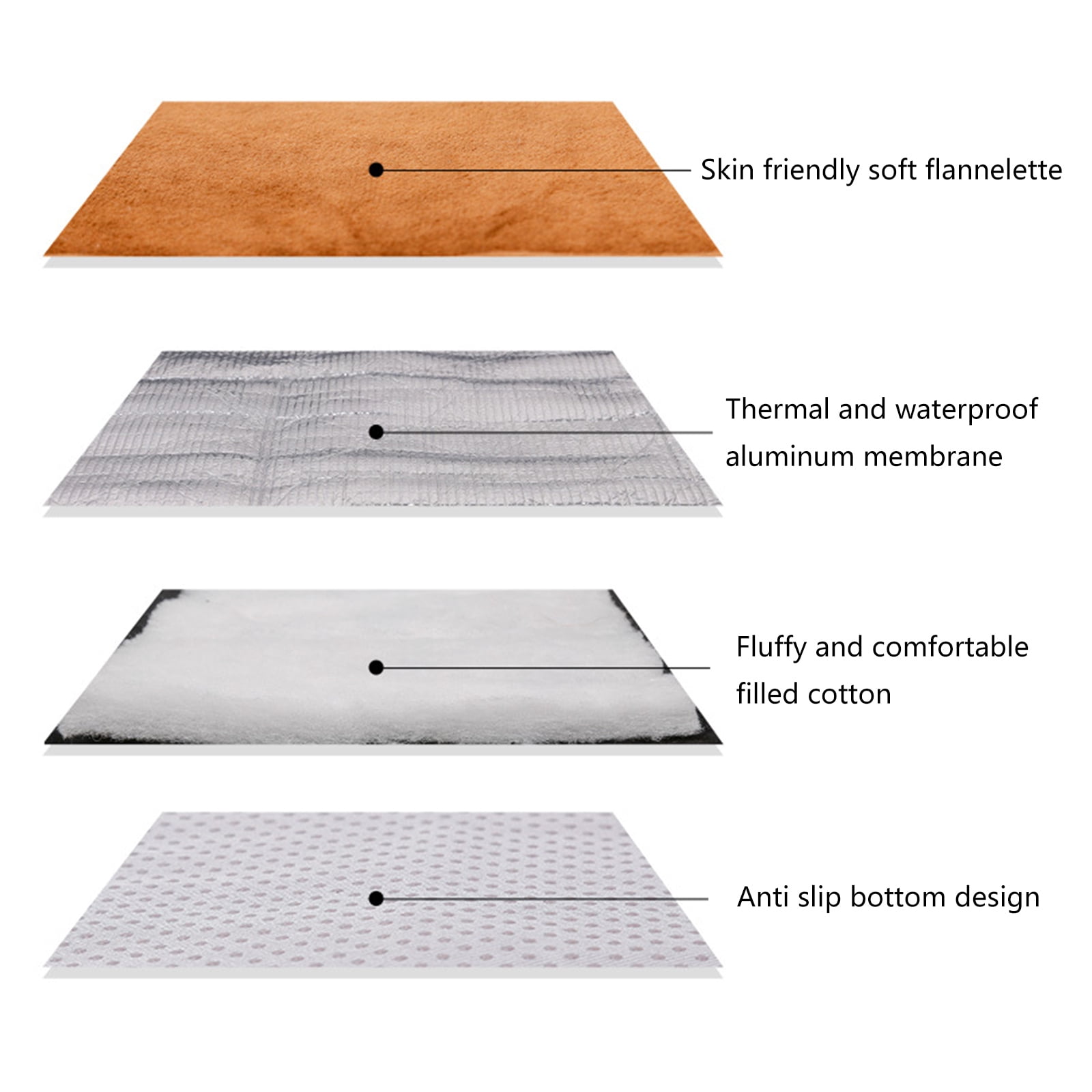 Square Long Plush Warm Dog Bed with Waterproof Film Mats Pet Kennel Warm Sleeping for Pet Washable Dogs Sofa Bed