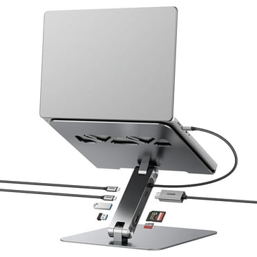 BENFEI Laptopstandaard met USB C 6in1 Docking Station, HDMI 4K@60Hz, 4