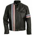 thumbnail image 2 of Genuine Leather Biker Jacket Men Black Leather Motorcycle Jacket Mens Leather Riding Jacket Cafe Racer Leather Jackets Motorcycle Jackets size M, 2 of 3