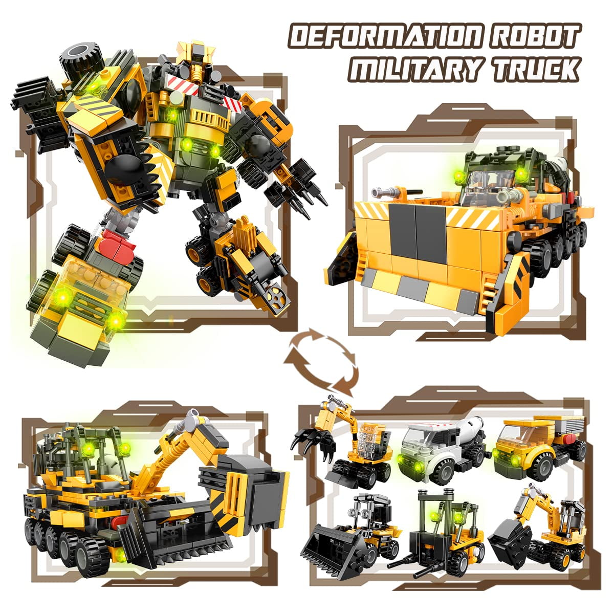 STEM Building Toys for Boys, 9 in 1 Building Blocks Set, to Build A Big Robot or 8 Vehicles, Suitable for 6 7 8 9 10 11 12 + Years Old Children (720PCS)