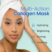 Ebanel 5-Pack Hydrogel Collagen Face Mask, Instant Brightening Hydrating Face Sheet Mask