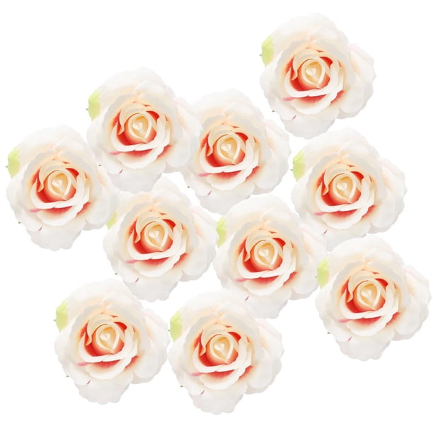 Cabeza de rosa artificial para decoración de bodas, accesorio artesanal para hacer tú mismo, color rosa champán