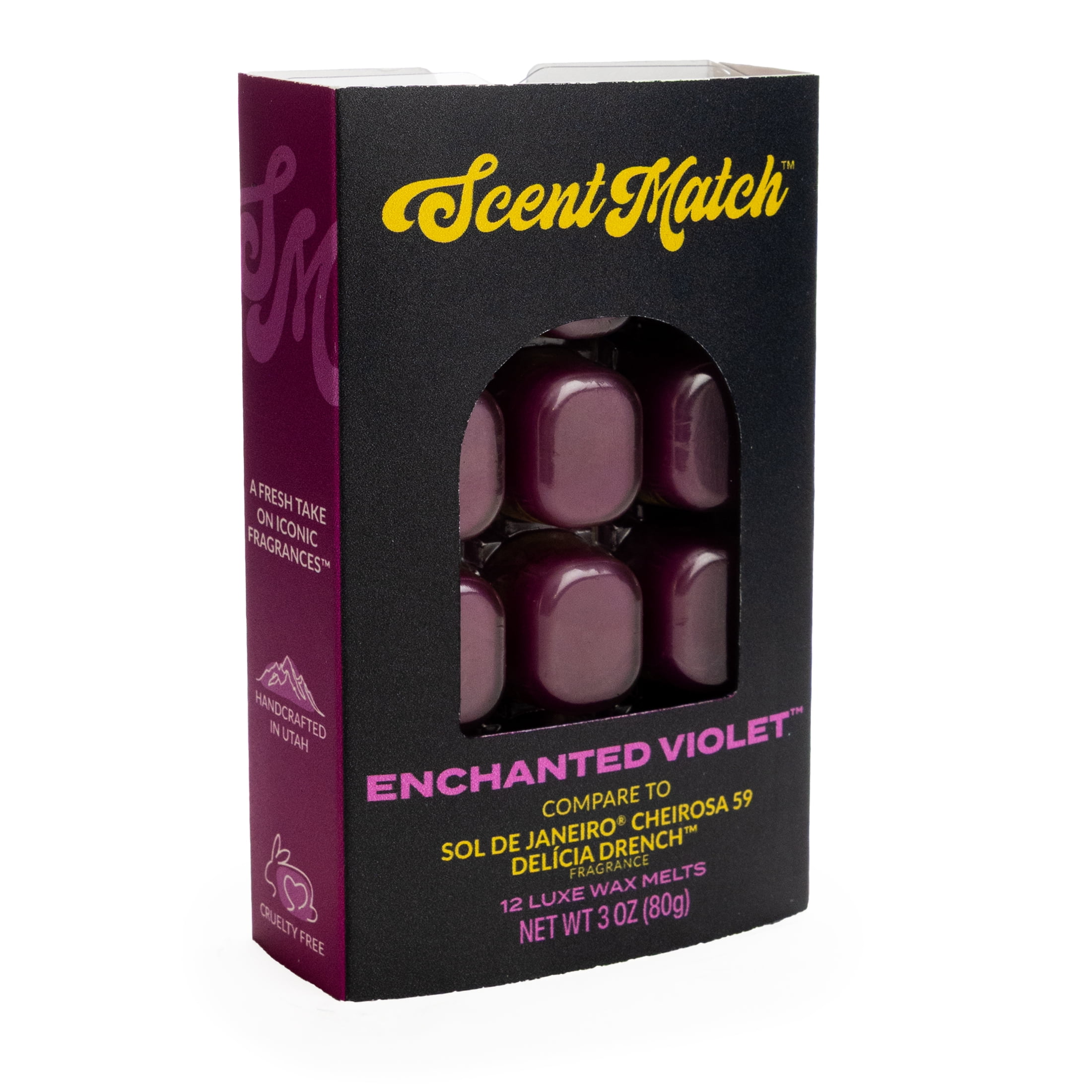 (3 pack) IllumiScents ScentMatch, 3 oz Wax Melts, Enchanted Violet (Compare to: Sol De Janeiro® Cheirosa 59™)