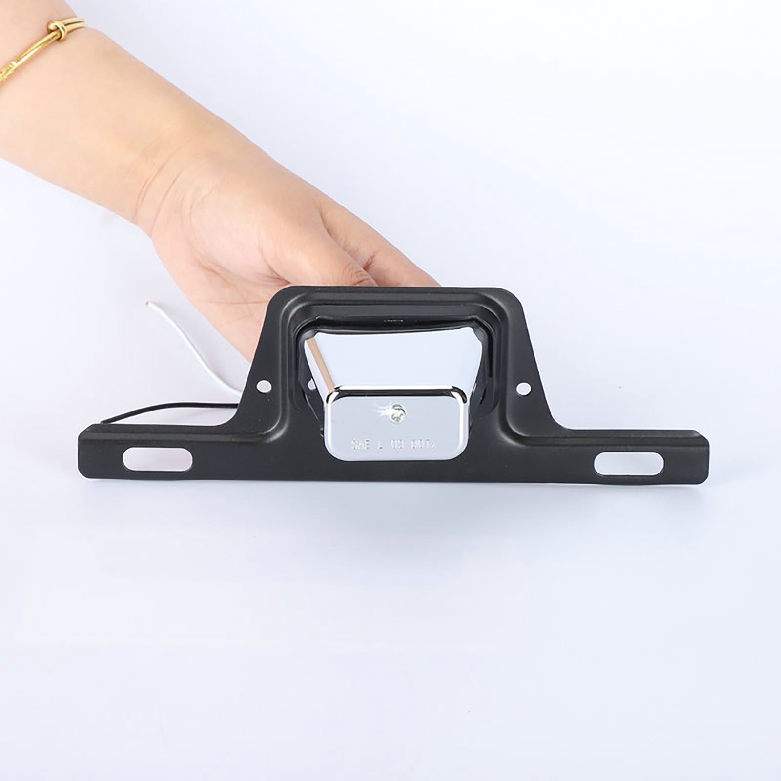 JIAHAOO Waterproof LED License Plate Light Kit Black White 10-30V for Trailer Truck ATV UTV RV Iron PC ABS with Screws Gaskets