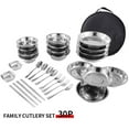 thumbnail image 6 of Stainless Steel Plates and Bowls Camping Cutlery Set Dishes Tableware with Carrying Bag Camping Utensils for Barbecue Travel 30pcs, 6 of 8