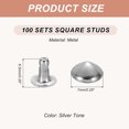 thumbnail image 2 of Uxcell 7mm Spike Rivets, 100 Sets Square Studs Rivet Rapid Punk Spikes Leathercraft Decoration for Rock Nailheads Clothing Belts Bags Shoes, Silver Tone, 2 of 6