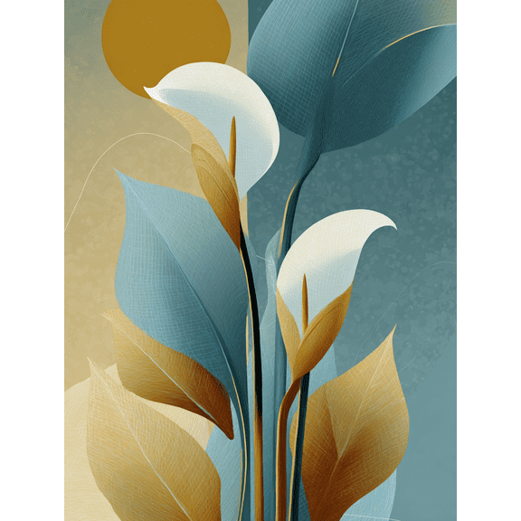 Calla Lily Abstract Canvas Print Wall Art for Living Room Bedroom Dining Room Office Entryway Hotel Decor
