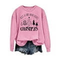thumbnail image 4 of Penkiiy Women Christmas Sweatshirt Leopard Xmas Tree Print Blouse Funny Letter Graphic Top Long Sleeve Shirt Pullover Tee S, 4 of 4