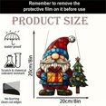 thumbnail image 3 of Lssam Gnome Suncatcher Stained Glass Window Hanging Decor for Christmas Winter Holiday, Handmade Garden Wall Art Indoor Outdoor Ornament, 8x8 Inch Single Piece, 3 of 9