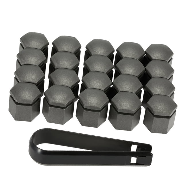 20 piezas 19MM tapa de tuerca de rueda de coche gris ajuste de tapa de perno
