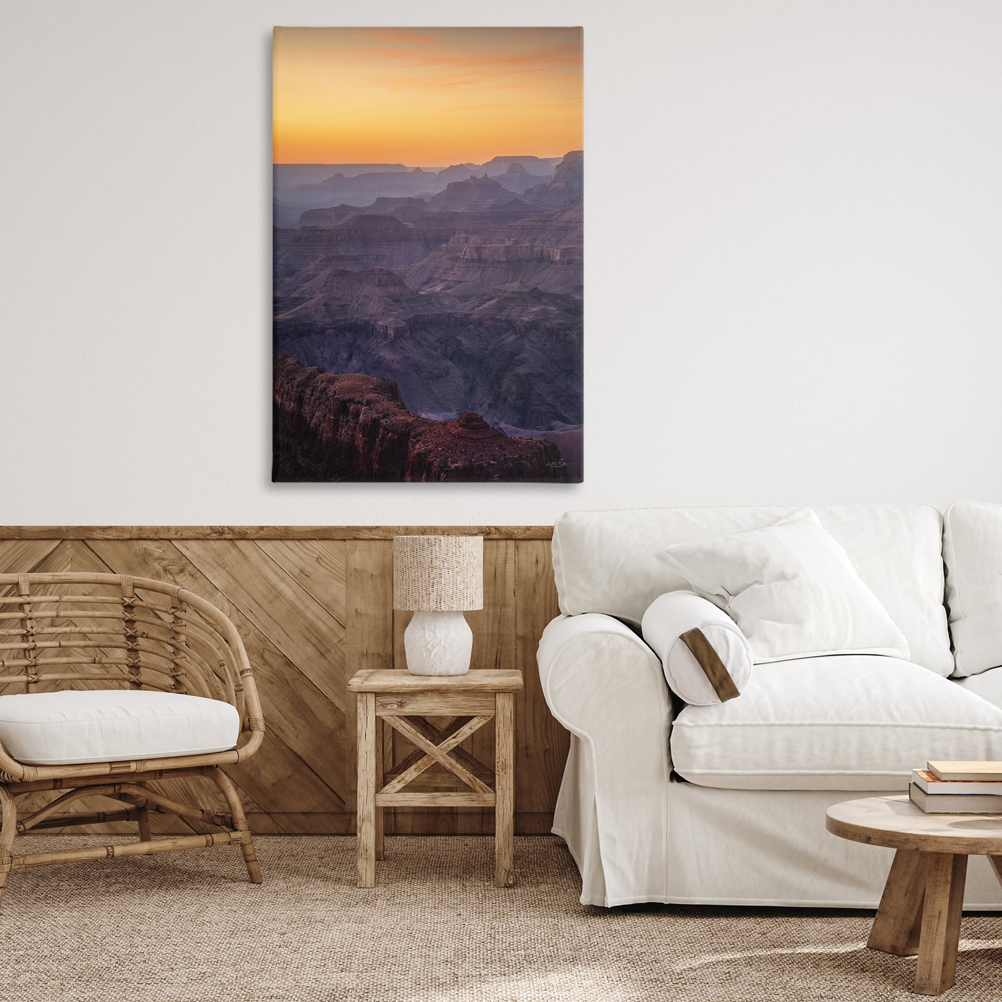 Stupell Industries Orange Sunset Canyon Landscape & Nature Photography Wrapped Canvas Art Print Wall Art, 30 x 45