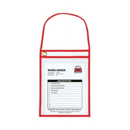 1-Pocket Shop Ticket Holder W/strap And Red Stitching, 75-Sheet, 9 X 12, 15/box | Bundle of 2 Boxes