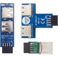 thumbnail image 1 of HUGFEGWE USB 2.0 Front Panel Adapter 3pcs/Set Extend Motherboard 9Pin/10Pin Female to Dual USB Standard-A Female Vertical Horizontal Angled 90 Degree Header Extension Adapter CJ25311-5253, 1 of 9