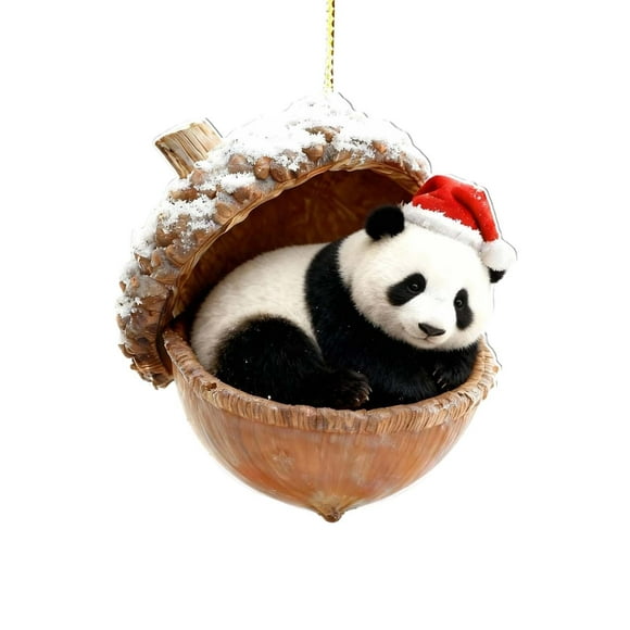 Adornos navideños con agujeros para rbol, colgantes acrlicos planos 2D, decoracin navideña para rbol, coche y coche.