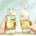 thumbnail image 3 of Water Bottle with Straw Locking Lid, 500Ml Leakproof Plastic Hydration Cup with Measurement Marks, Lightweight Portable Travel Bottle for Sports, Gym, University, 2.75x2.75x7.48 In., 3 of 7