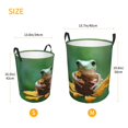 thumbnail image 3 of Daiia Tree Frog Sitting On Sunflowes Round Laundry Basket with Handles Thickened Waterproof Circular hamper,Dirty Clothes Storage Basket for Bedroom,Bathroom,College Dorm-Medium, 3 of 6
