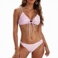 thumbnail image 6 of NOLDARES Women's Ribbed Bikini Sets Scoop Neck Cheeky Swimsuit Two Piece Bathing Suit(Pink,XS), 6 of 7