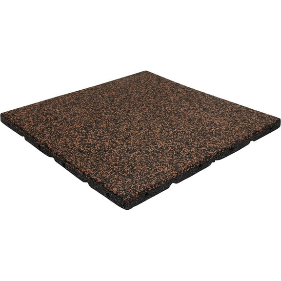 Playsafer Elevate Rubber Playground Tiles - 1" High Density Interlocking Shock Absorbent Safety Tiles for Playgrounds, and Exercise Equipment - 20" X 20" (20 Tiles - 52 Sq. Ft, Brown)