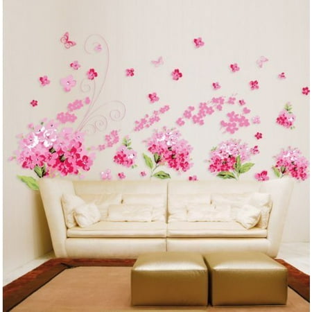 Livegallery Lovely Pink Petal Flowers Removable Wall Decals Wall
