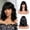 Black, variant on Red Wig With Bangs Wave Bob Wigs for Women 14 Inch Short Loose Wavy Heat Resistant Synthetic Wig Length Hair for Daily and Cospaly Party Use