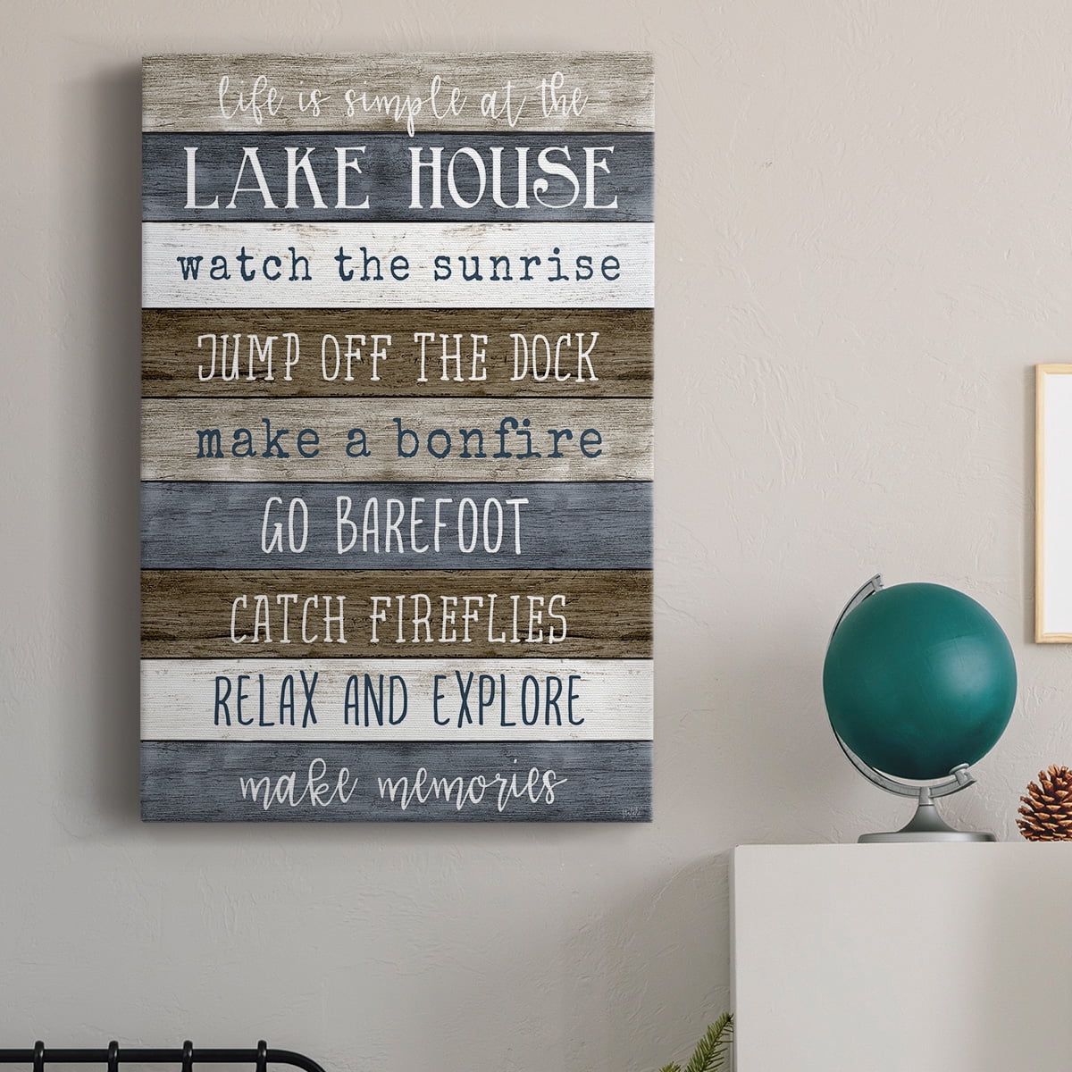Simple Lake Rules Premium Gallery Wrapped Canvas - Ready to Hang