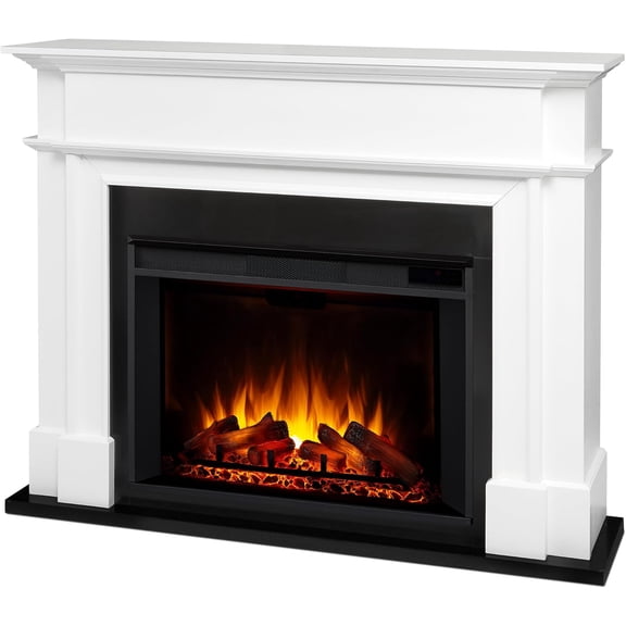 Real Flame Harlan 55" Grand Electric Fireplace in White