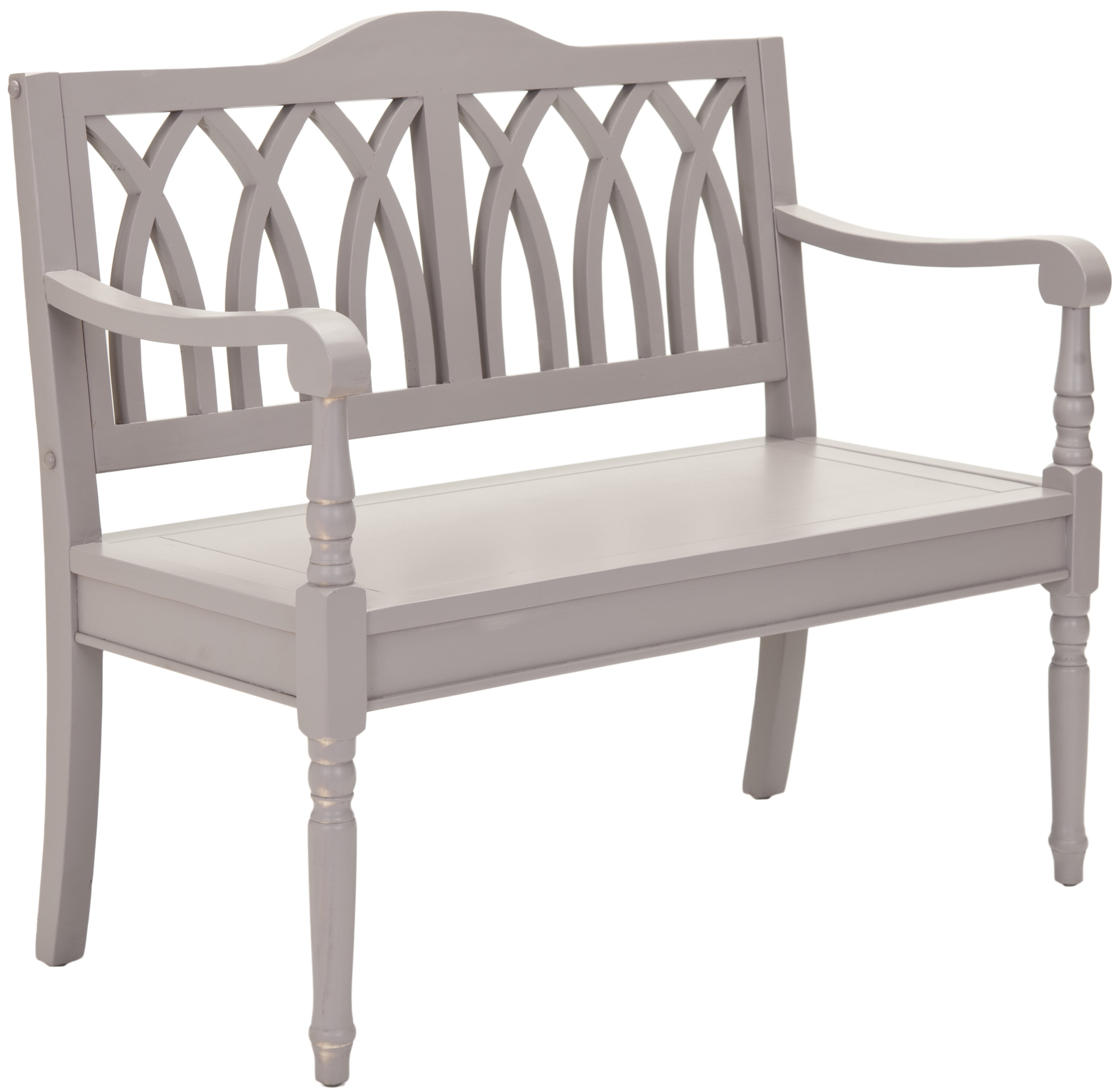 SAFAVIEH Benjamin Geometric Rustic Bench, Quartz Grey