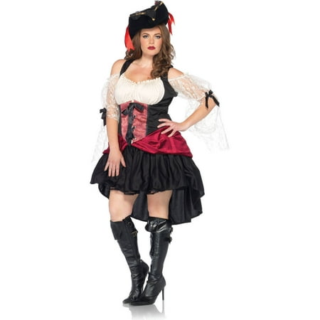 Leg Avenue Women's Plus Size Wicked Pirate Wench Costume, 3X-4X, Black