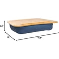 thumbnail image 3 of Lap Desk, Bamboo Top Lap Desk With Pillow for Laptop Built in Slot for Tablet or Phone, Lap Pad for Working, Reading, Writing, Lap Board, Blue, 3 of 5