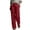 Wine(Womens Pants), variant on GUACER Cotton Linen Wide Leg Pants for Women Drawstring Waist with Pockets Casual Summer Trousers