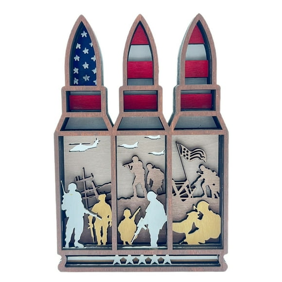 Hearth & Gear Veteran Themed Desktop Honor And Courage Service Ornament For Desk Shelf Display Patriotic Memorabilia Collectible Idea For Forces Supporter Keepsake Christmas Ornament 2022 Christmas