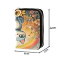 thumbnail image 4 of Leather Zipper Card Bag 4.7x3.1x0.8Inch Women's Card Bag Coin Purse Credit Card Bag Bank Card Bag Business Card Bag Coin Bag Big-eyed Rainbow Cat, 4 of 7