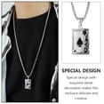 thumbnail image 4 of 1Pc Man Stainless Steel Necklace Queen of Spade Pattern Neck Chain for Man, 4 of 7