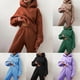 thumbnail image 3 of Women Tracksuit 2 Piece Sets Warm Hoodies Top Pant Suits Sweatshirts Outfits, 3 of 8