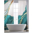 thumbnail image 6 of White Marble Watercolor Gradient Chiffon Sheer Curtains 84 Inches Long, Gold Crack Abstract Art 2 Rod Pocket Window Treatment Voile Drapes Curtains for Living Room Bedroom,2 Panels, 52x84In, 6 of 9