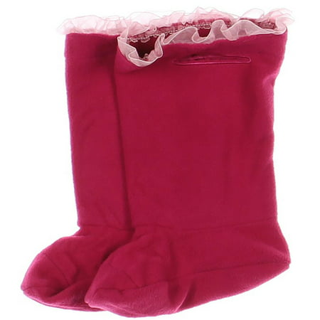 Western Chief Girls Fleece Boot Liners Pink S (Best Brand Of Womens Cowboy Boots)