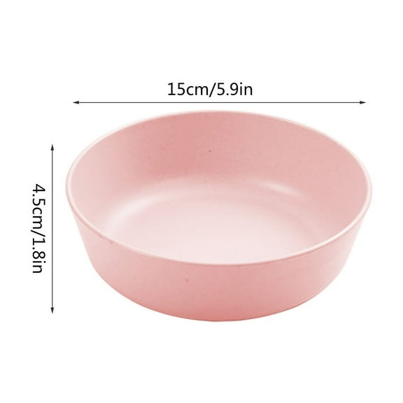 15cm Wheat Straw Bowls, Usavan Natural Eco-Friendly Reusable Salad Ramen Bowls, Dishwasher Microwave Safe Lightweight Non-Slip Stackable Bowls for Soups Oatmeal Pasta Ice Cream