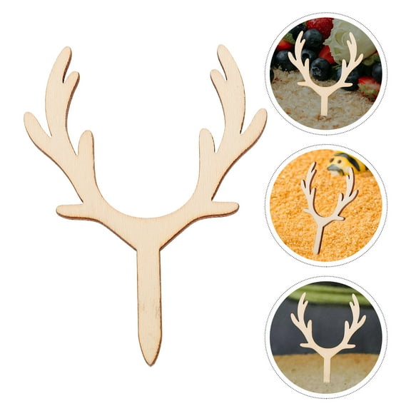 WHAMVOX 10pcs Deer Cupcake Topper Mini Antlers Cake Toppers Boho Cake Decorations For Crafts Woodland Deer Hunting Birthday Party Thanksgiving Baby Shower