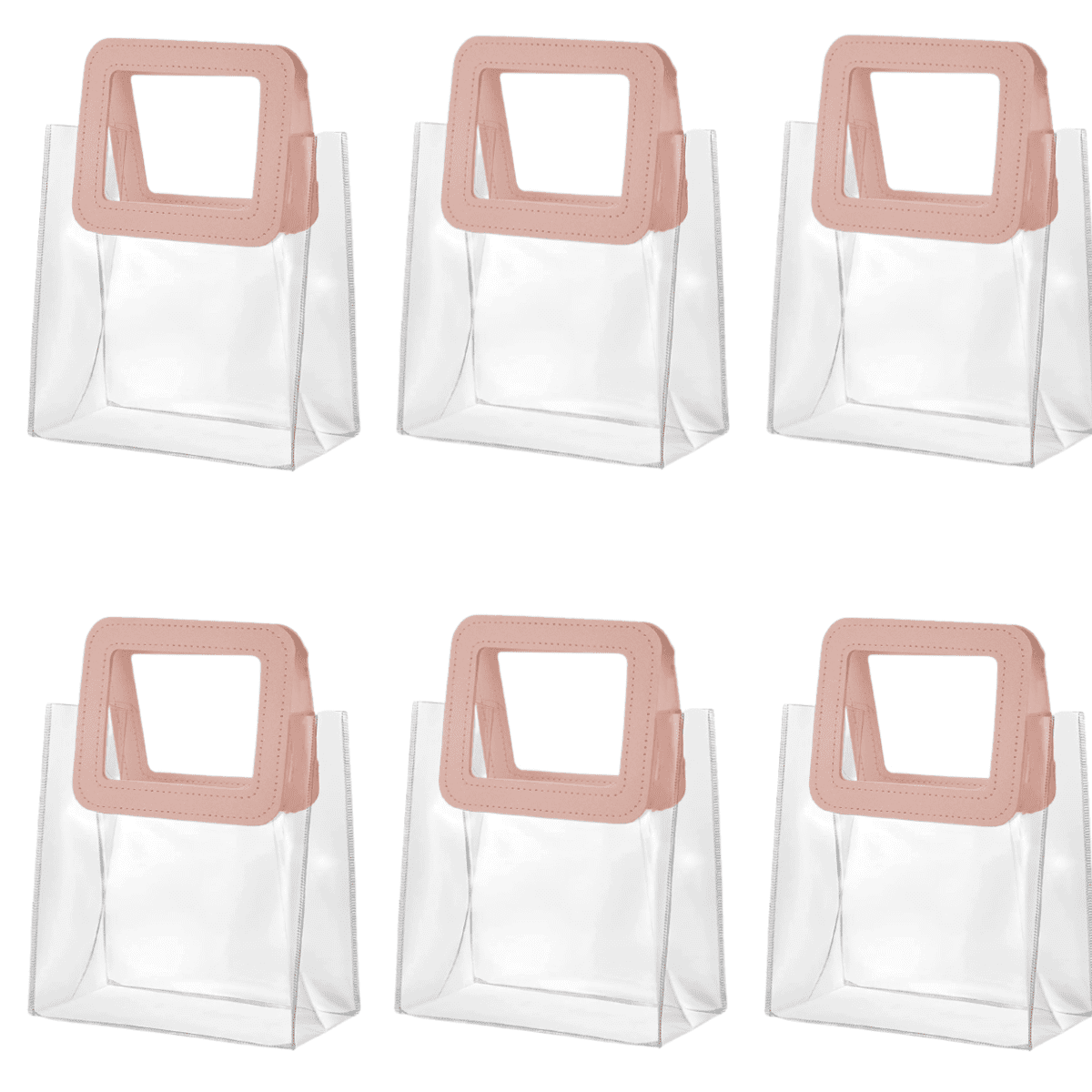 6 Pack Holographic Small Gift Bags with Handles for Women, Girls