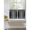 thumbnail image 3 of Half Window Curtains 24 Inches Long, Black Grey Window Treatment Curtain Drapes, Modern Abstract Diamond Luxury Gradient Short Curtains Tiers for Kitchen Over Sink, 27.5"x24", 2 Panels, 3 of 7
