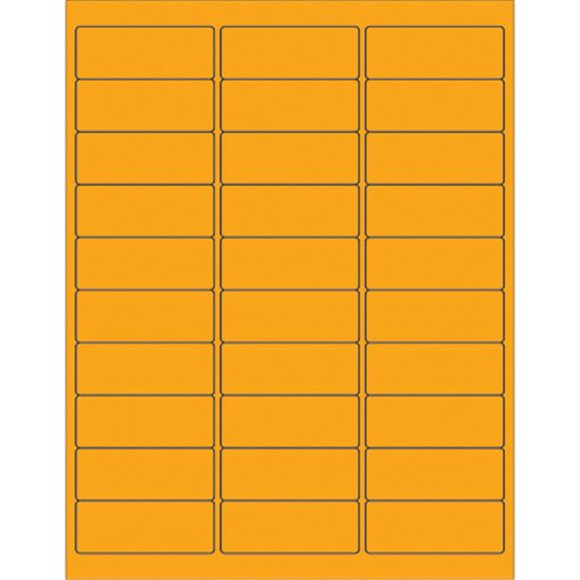 2.63 x 1 in. Fluorescent Orange Rectangle Laser Labels - Pack of 3000