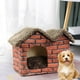 thumbnail image 4 of Cama para mascotas, forma de casa, cama para dormir, cómoda tienda plegable para mascotas, almohadilla extraíble cálida para suministros para perros p Zulema Casa de la cama del gato, 4 of 8