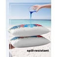 thumbnail image 4 of Pack of 2 Outdoor Pillow Covers, Independence Day USA Flag Love Eucalyptus Leaves Waterproof Square Throw Pillowcase Cushion Decorative Pillow Covers for Couch Patio Tent, 20x12 in, 4 of 6