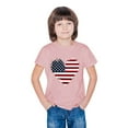 thumbnail image 6 of ZACPNCV Girls 4th of July T-Shirt USA Tees Stars Crew Neck Short Sleeve Striped Shirts Kids Flag Clothes Pink 5-6 Years, 6 of 9