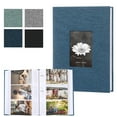 thumbnail image 5 of Photo Album with Writing Space 4x6 Inch 50 Page Memo Album Large or Small Linen Cover Clear Acid-Free Sleeves Refillable DIY Memory Book for Family Wedding Baby Keepsake, 5 of 5