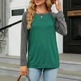 thumbnail image 4 of BLVB Women's Fall Long Sleeve Side Split Loose Blouses Casual Crewneck Pullover Tunic Tops Comfy T Shirts Trendy Clothes Green, 4 of 6